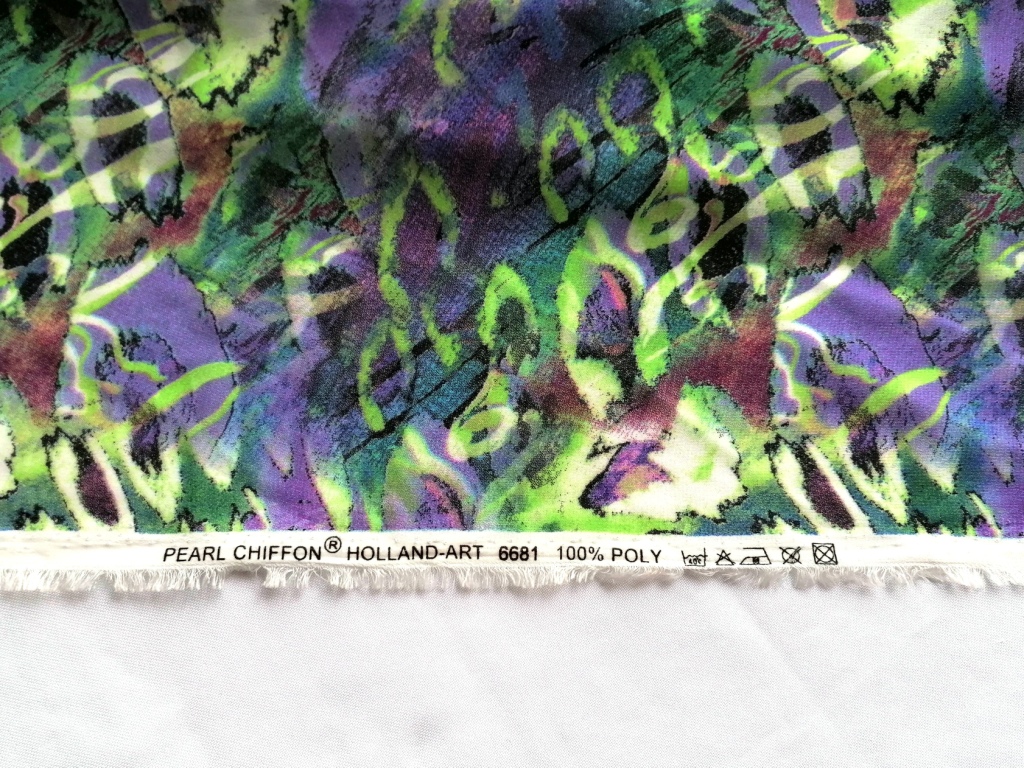 blauw groen pearl chiffon soepel vallend 1,15m - Afbeelding 3