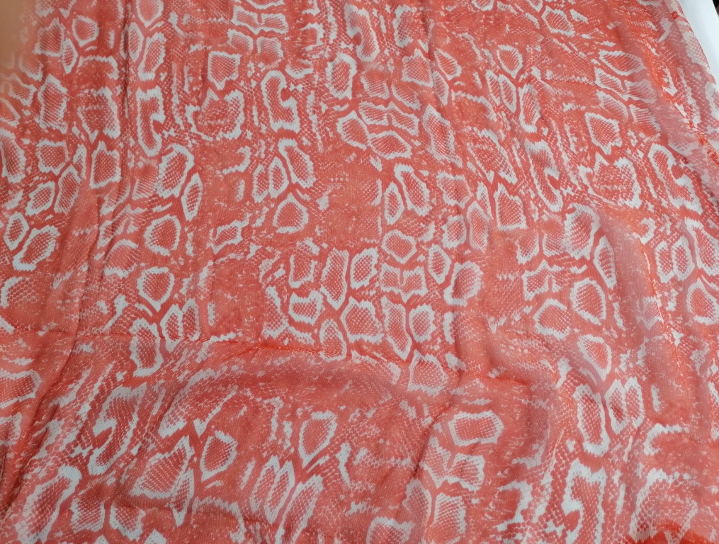 crinkle chiffon luipaard wit