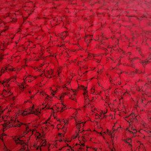 satijn rood  zwart Presleymotief  2m