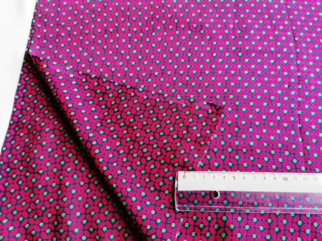 crepe georgette bordeaux blauw en groen 2,8m - Afbeelding 3