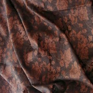 bruin zwarte bloemen jacquard  /10cm of 3m