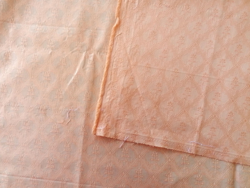 zalmkleurige jacquard damast 2m