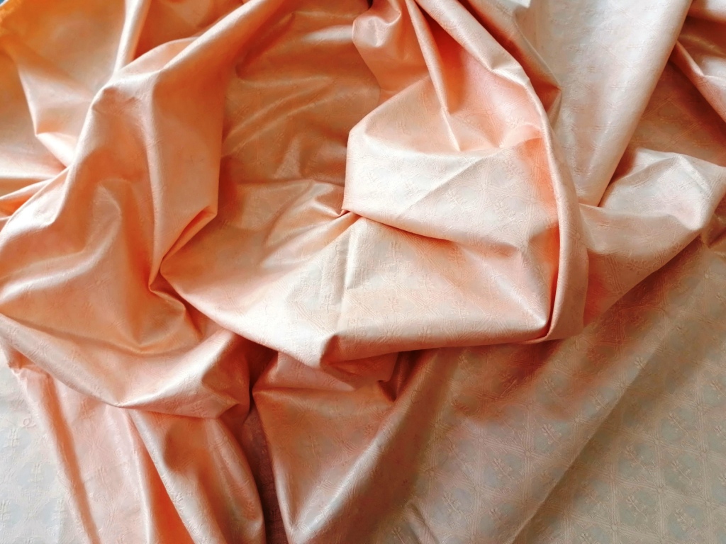 zalmkleurige jacquard damast 2m - Afbeelding 2