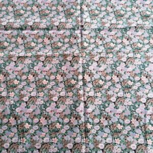 donkerblauw gebloemde popeline 1m