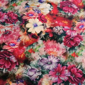 dubbele jersey met bloemen /10cm 2,45m