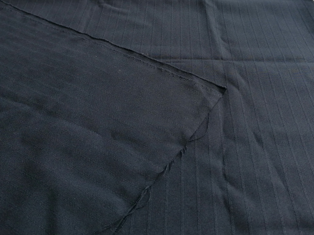 Jacquard donkerblauw ingeweven streepje 1,5m - Afbeelding 3