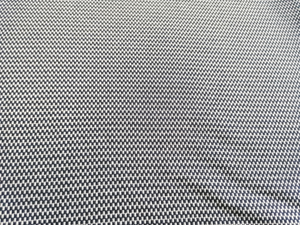 Dubbele jacquard jersey wit-blauw geblokt