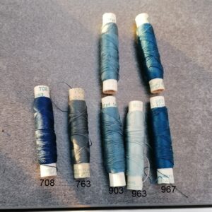 grijsblauw zijden vintage garen Gutermann 30m