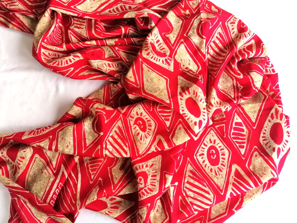rood beige crepe georgette 1,5m 1m breed