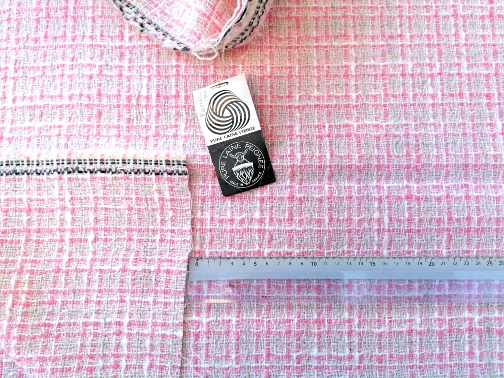 roze wollen Chanel stof 1,8m - Afbeelding 2