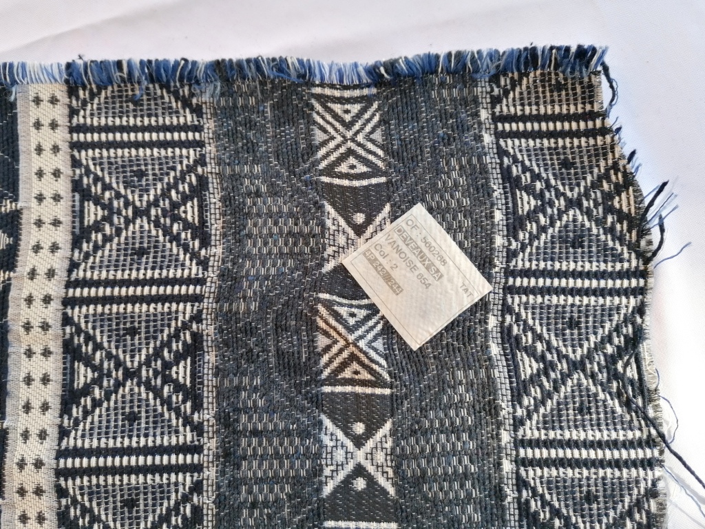wit-blauw jacquard geometrische figuren 1,9m - Afbeelding 5