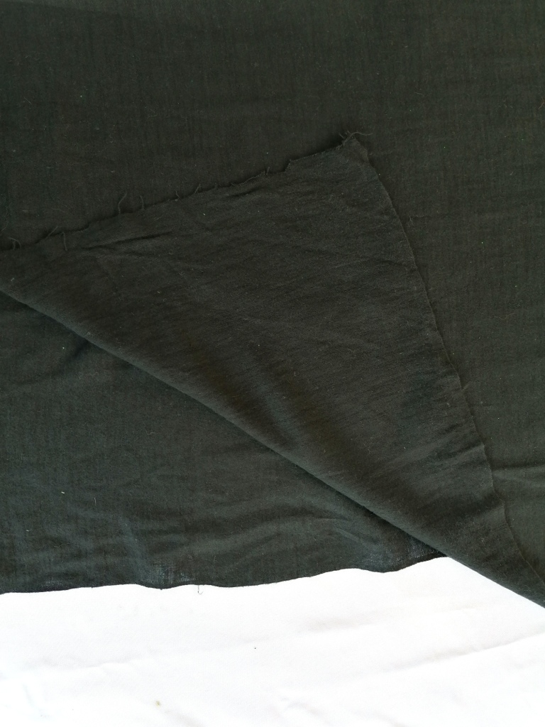 Los geweven katoenen flanel zwart effen /10cm - Afbeelding 3