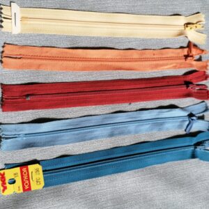 nylon spiraalrits 18cm geel rood blauw tinten