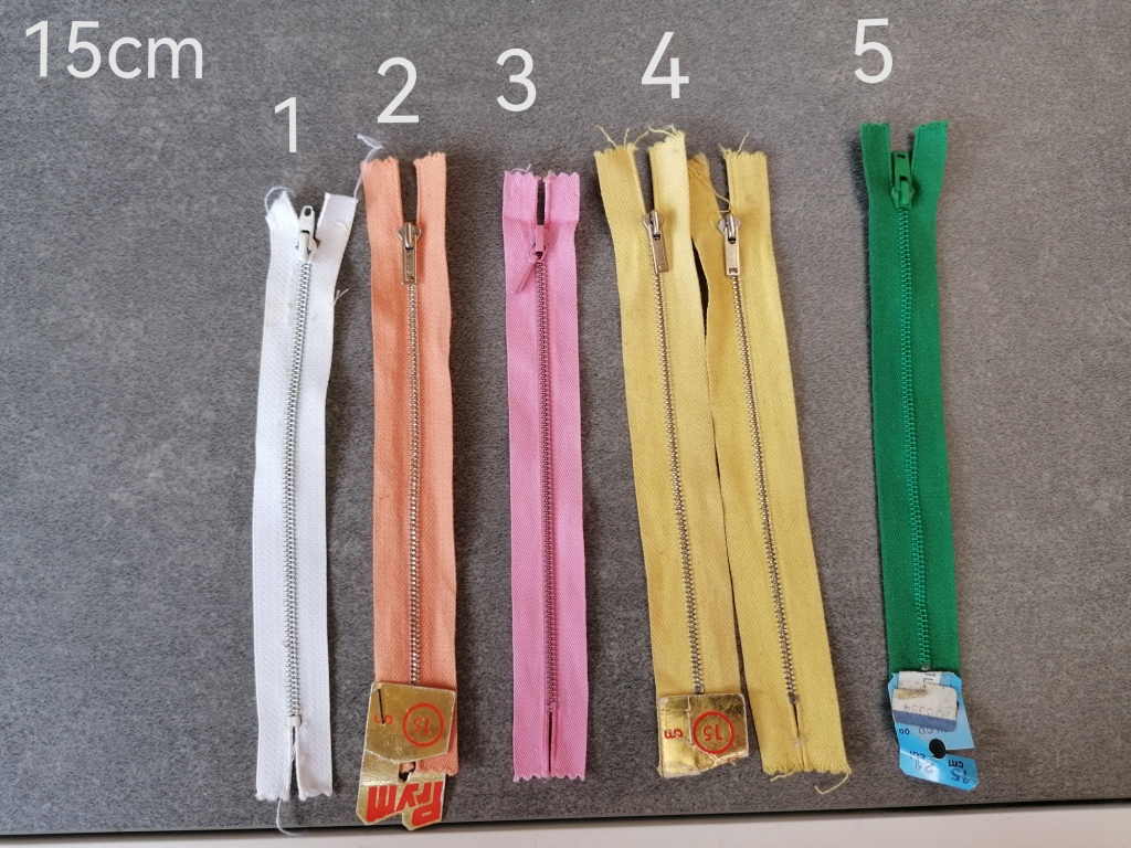 fijne (3mm) metalen ritsen 15cm