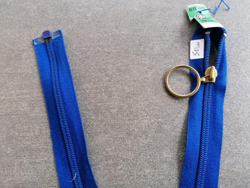 deelbare spiraalrits 5mm, 50cm blauw