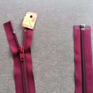 deelbare spiraalrits 7mm, 55cm wijnrood