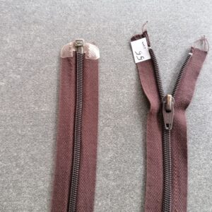 deelbare spiraalrits 5mm, bruin 55cm