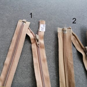 deelbare spiraalrits 5mm, 55cm beigebruin