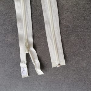 deelbare spiraalrits 5mm, 60cm gebroken wit