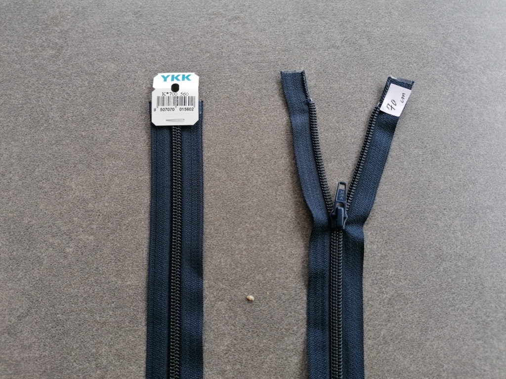 deelbare spiraalrits 7mm, 70cm blauw