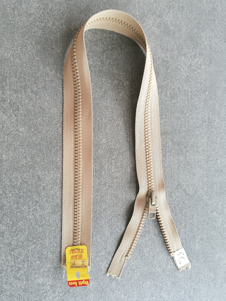 deelbare bloktandrits 6mm, beige 55cm