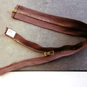 deelbare  rits  5mm, bruin 39cm dubbel
