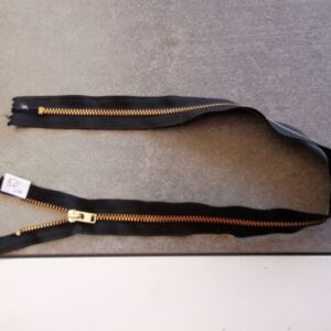 metalen bloktand rits  5mm, zwart 50cm