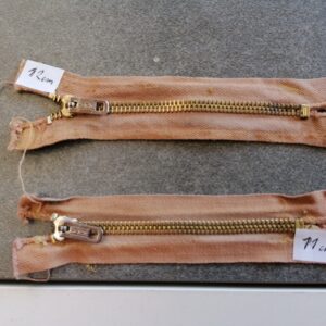 korte metalen bloktand rits 6mm, bruin 12cm