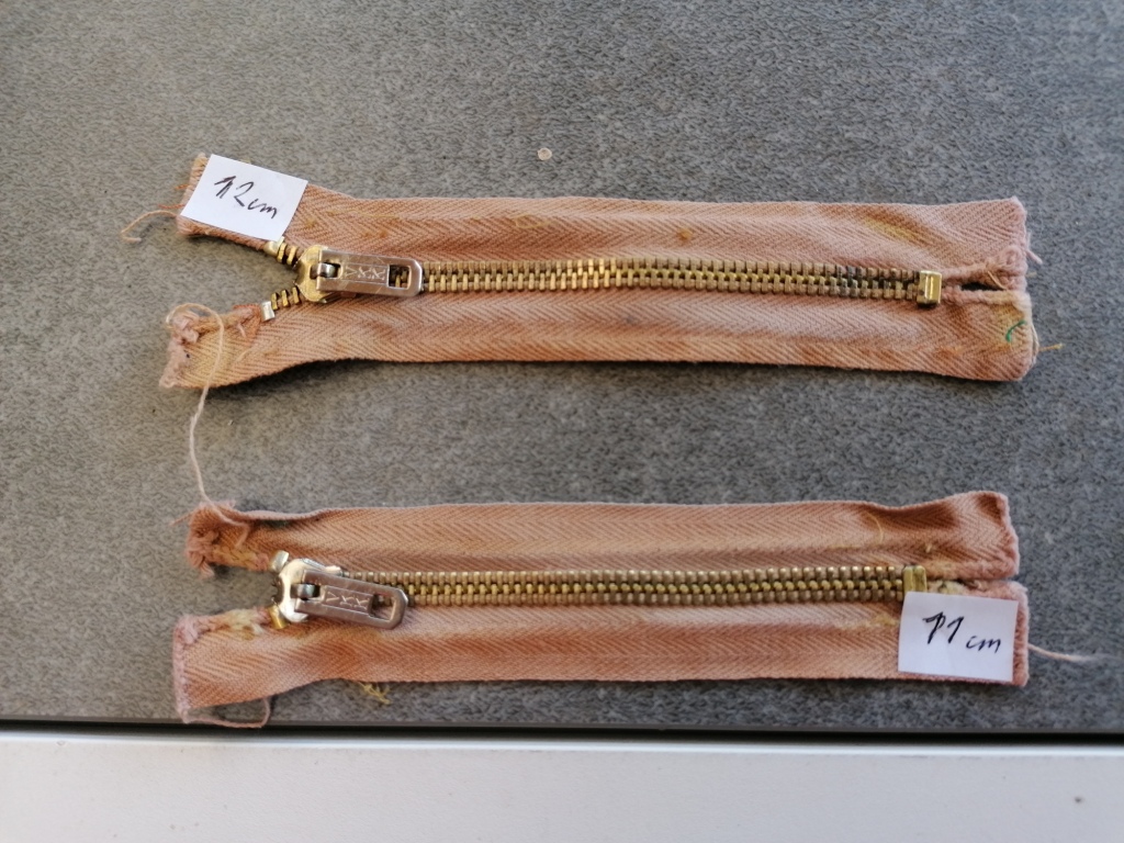 korte metalen bloktand rits 6mm, bruin 12cm