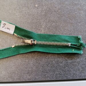 korte metalen bloktand rits  4mm, groen 8cm