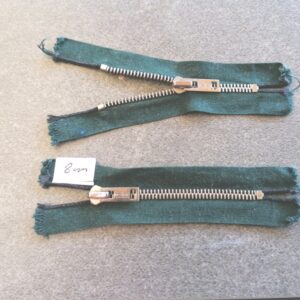 korte metalen bloktand rits 4mm, groen 8cm