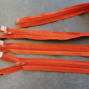 oranje deelbare spiraalrits 50cm, 55cm of 65cm