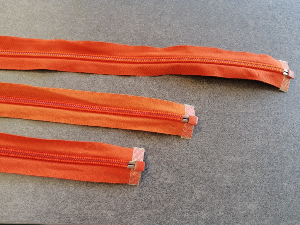 oranje deelbare spiraalrits 50cm, 55cm of 65cm - Afbeelding 3