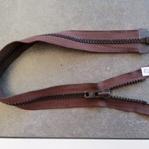 deelbare kunststof bloktand rits  8mm, bruin 52cm
