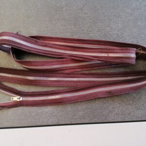 heel lange deelbare metalen bloktand rits  5mm, bruin 170cm