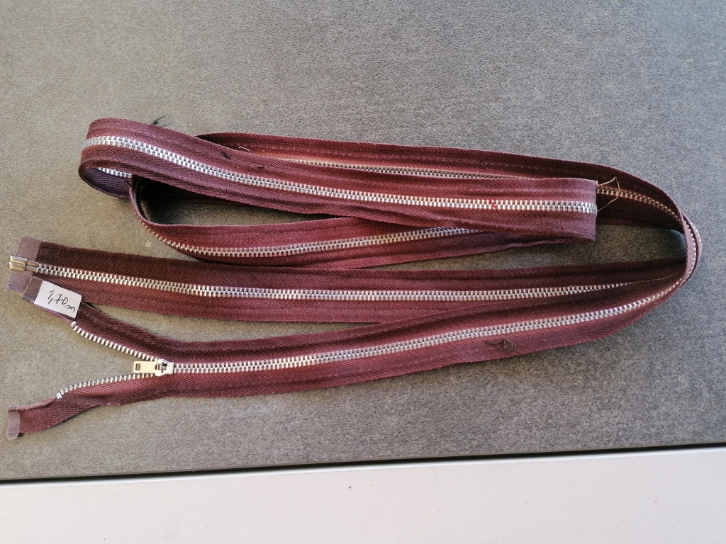 heel lange deelbare metalen bloktand rits 5mm, bruin 170cm