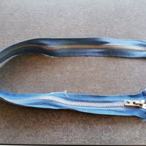 deelbare metalen bloktand rits  6mm, blauw 55cm