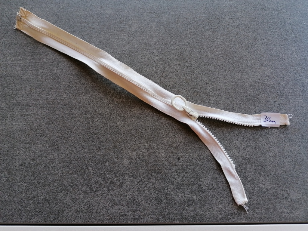 deelbare kunststof bloktand rits 4mm, wit 30cm