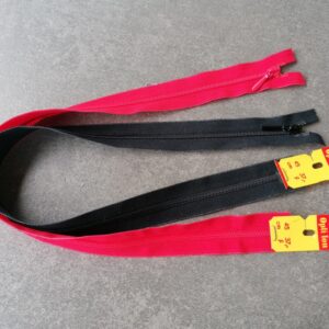 spiraal  rits  3mm, rood of zwart 45cm