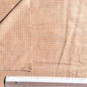 wol geruite stof, fijne ruitjes in bruin  2m