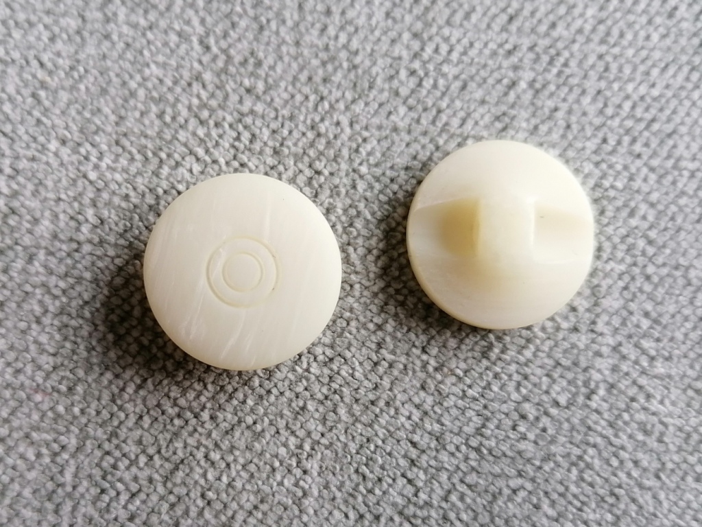 vintage beige knoopje gemêleerd 15mm - Afbeelding 2