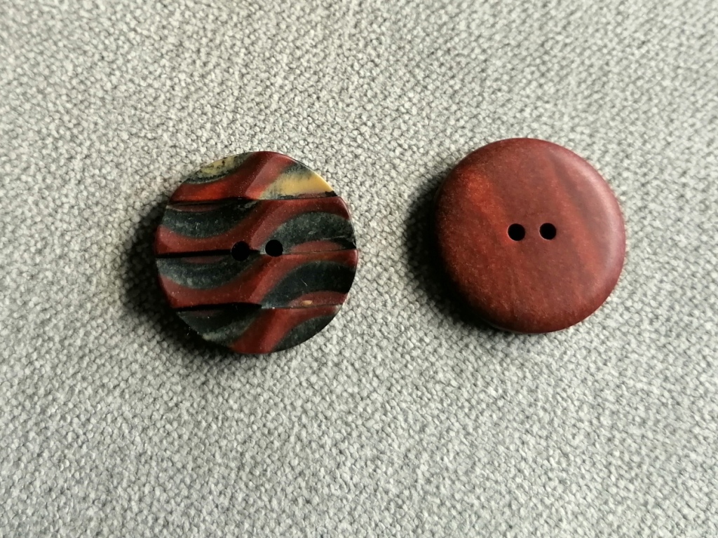 roodbruin zwarte knoop 24mm - Afbeelding 2