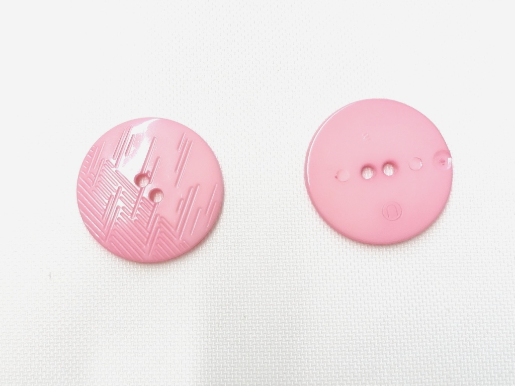 heel platte knopen zachtroze 24mm 9 stuks - Afbeelding 2