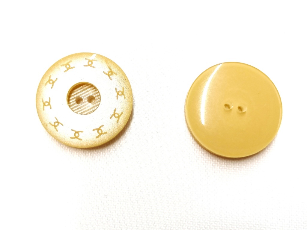 knopen beige glanzend 24mm - Afbeelding 2