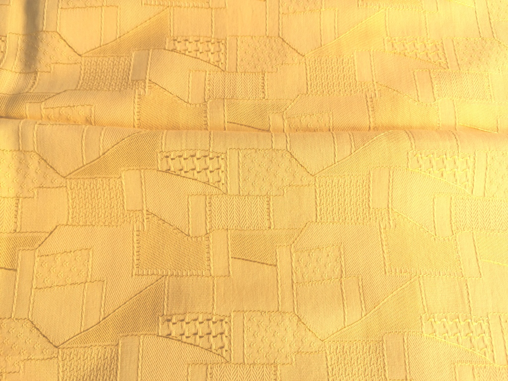 gele katoenen jacquard stof 1,5m - Afbeelding 2