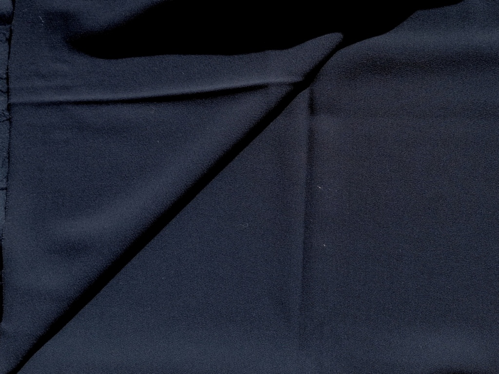 donkerblauwe wollen gabardine 0,9m