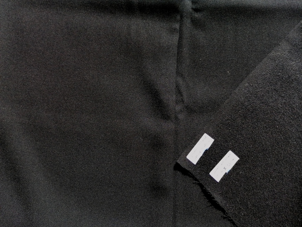 vintage zwarte wollen gabardine 0,85m - Afbeelding 2