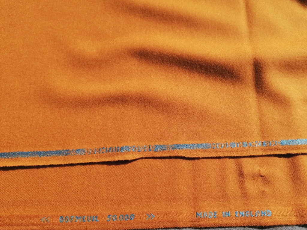 wollen flanel keperstof orange 1,3m