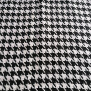 pied-de-poule wolmengeling wit zwart stof