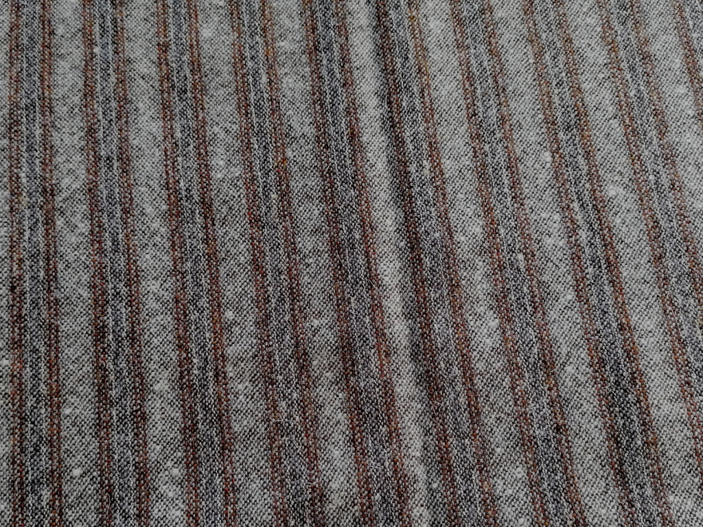 wollen stof beige bruin gestreept 1,3m